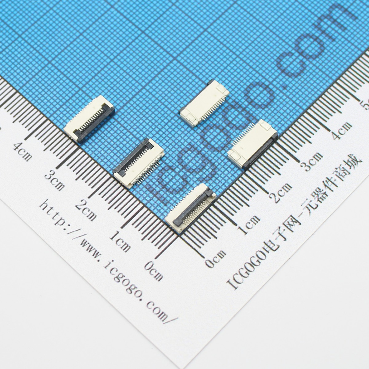 FPC连接器 翻盖式 0.5E-14P 14Pin 脚间距 0.5MM 扁平连接器 软排线插座