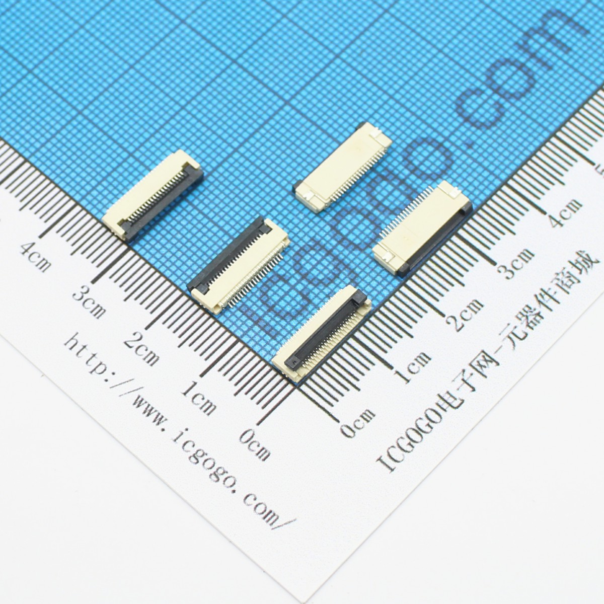 FPC连接器 翻盖式 0.5E-20P 20Pin 脚间距 0.5MM 扁平连接器 软排线插座