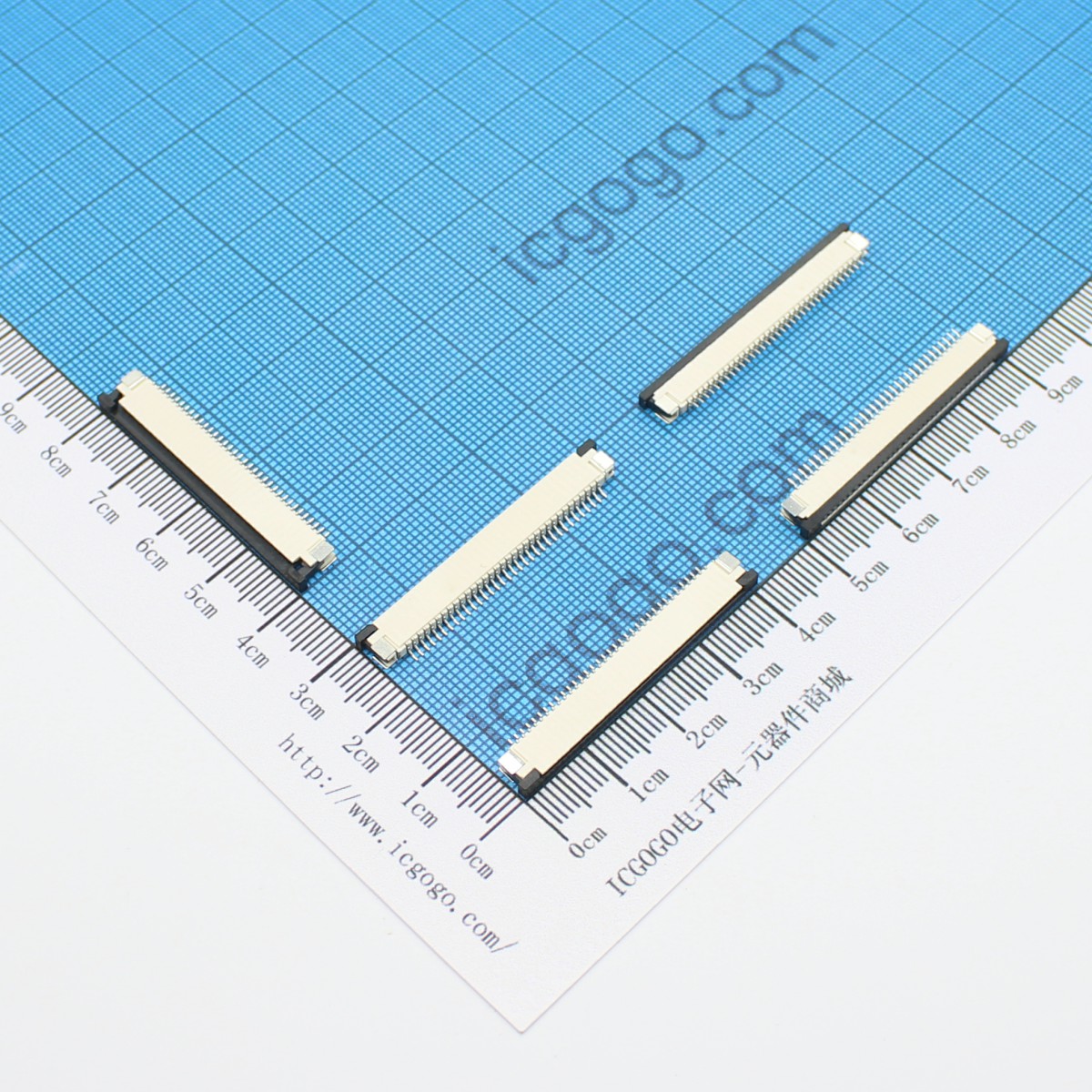 FPC连接器 抽拉式 上接 1.0C-34P-S 34Pin 脚间距 1MM 扁平连接器 软排线插座