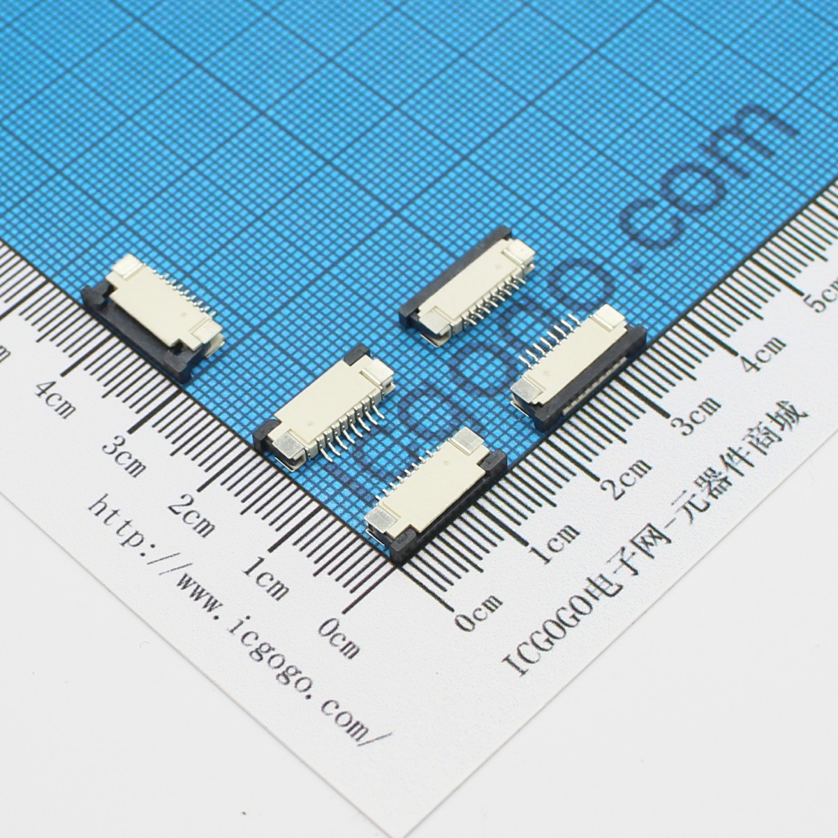 FPC连接器 抽拉式 上接 1.0C-8P-S 8Pin 脚间距 1MM 扁平连接器 软排线插座