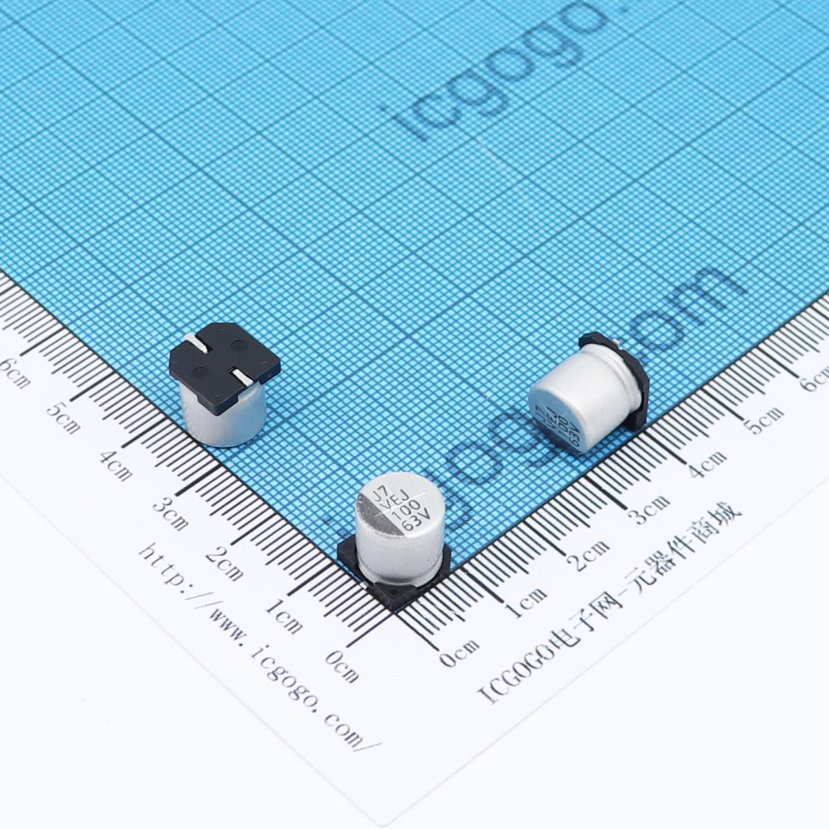 立隆LeLon 贴片电解电容 63V 100UF φ 10*10mm VEJ101M1JTR-1010 ±20% VEJ 高密度PCB设计