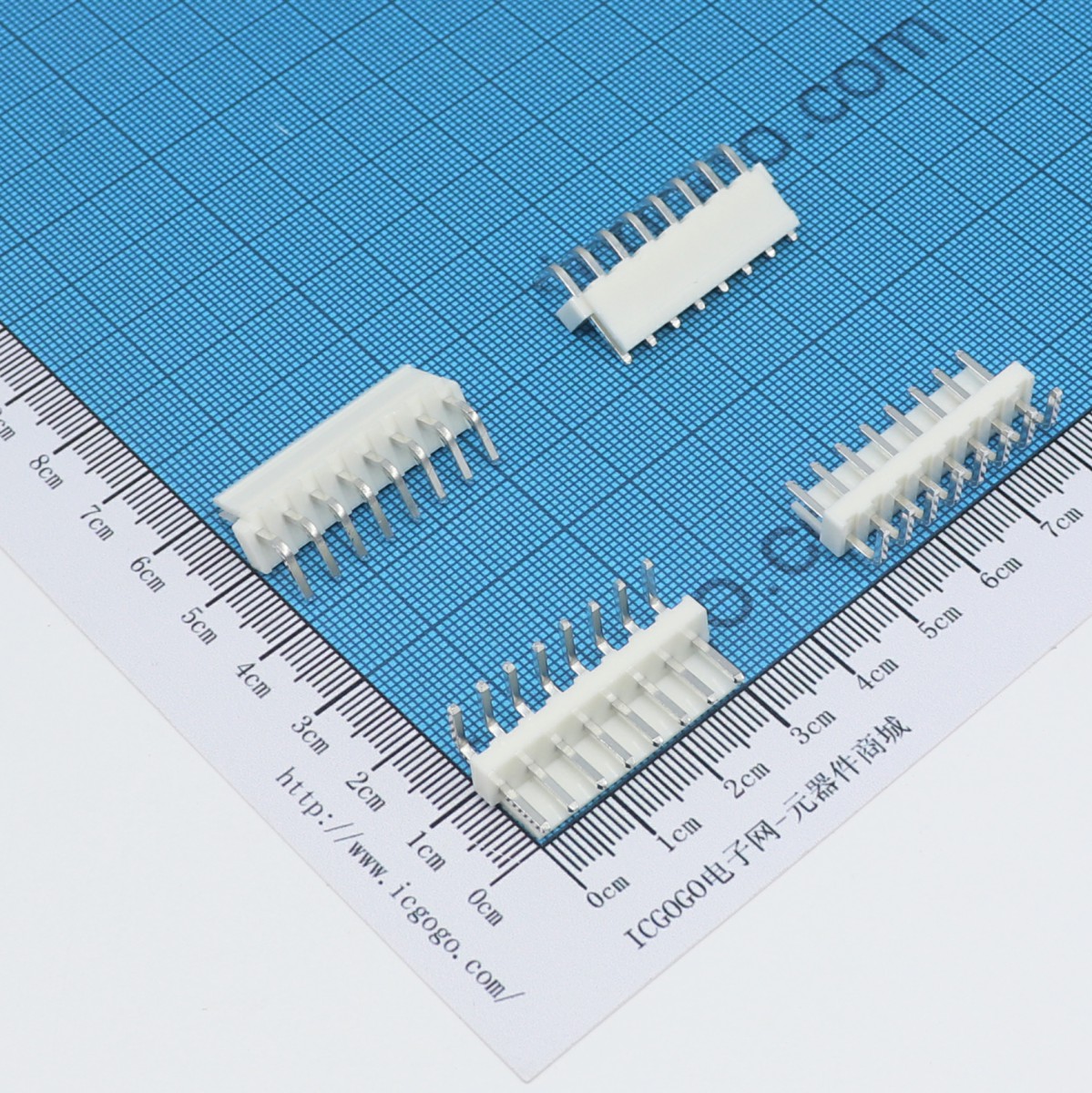 VH白色连接器 高弯针座 8PIN VH-8AW 间距3.96MM