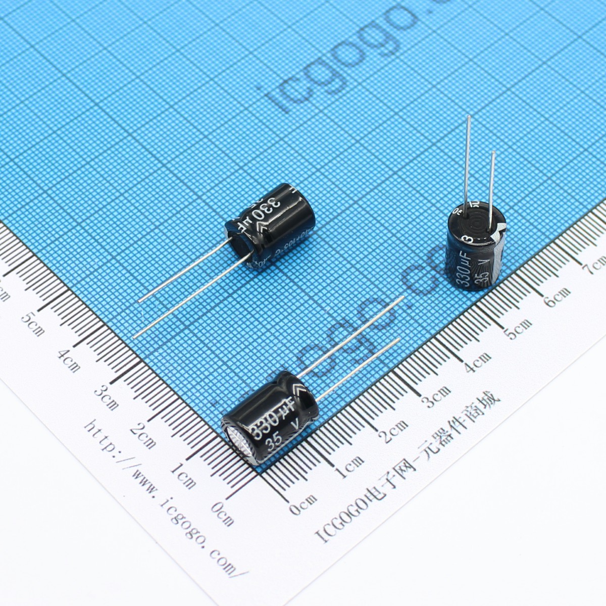 直插铝电解电容 35V 330UF 10*13 ±20%