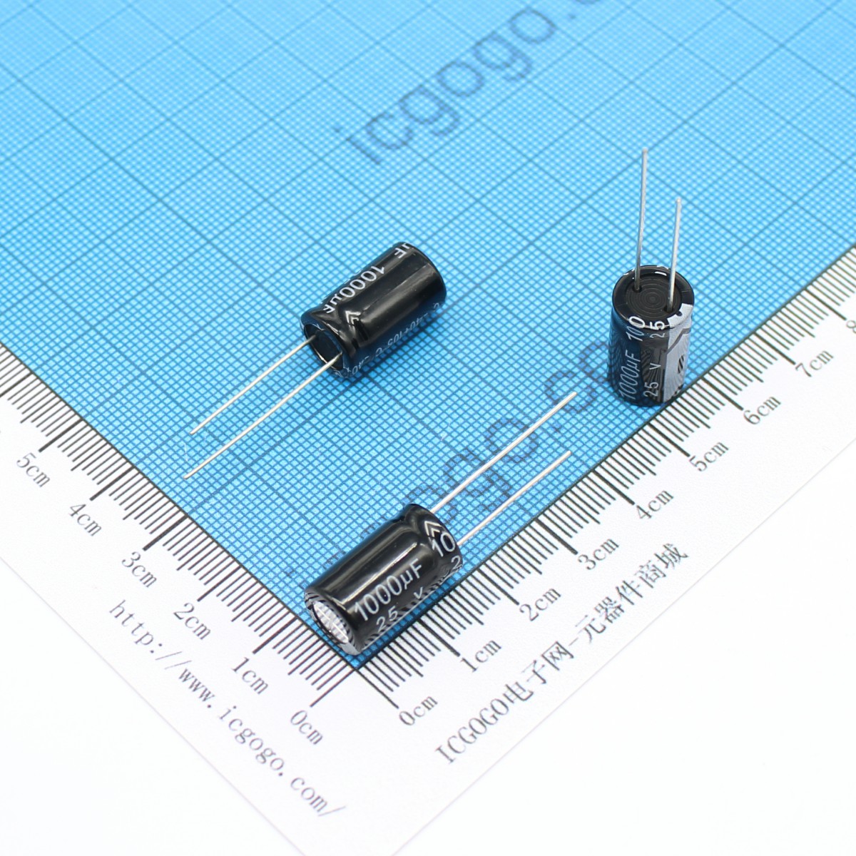 直插铝电解电容 25V 1000UF 10*17 ±20%