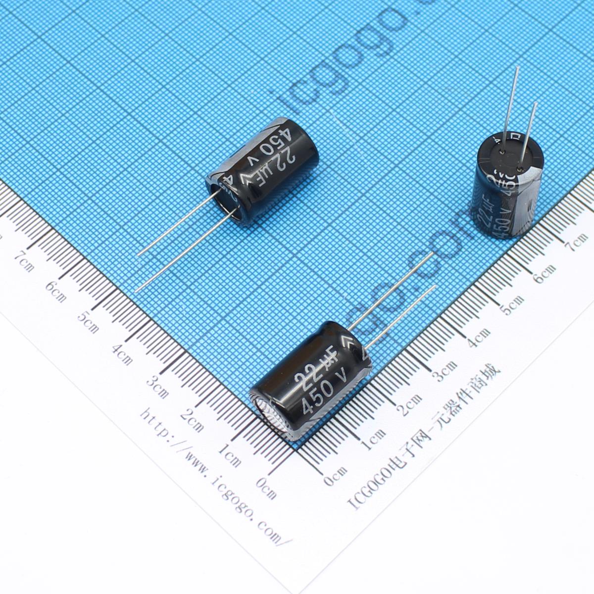 直插铝电解电容 450V 22UF 13*21 ±20%