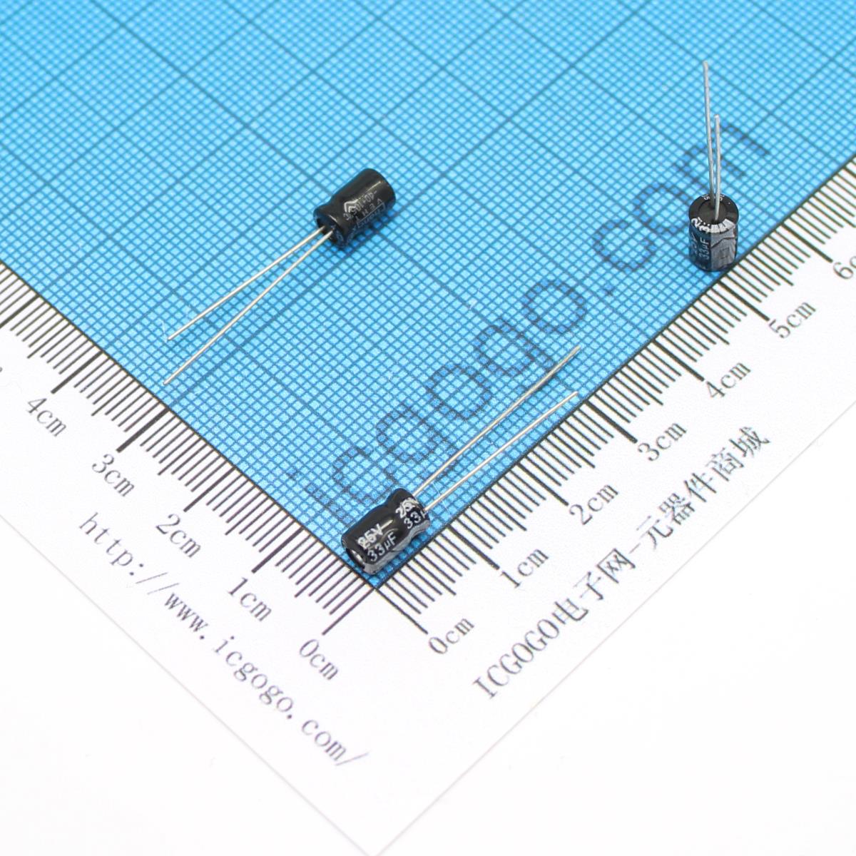 直插铝电解电容 25V 33UF 5*7 ±20%