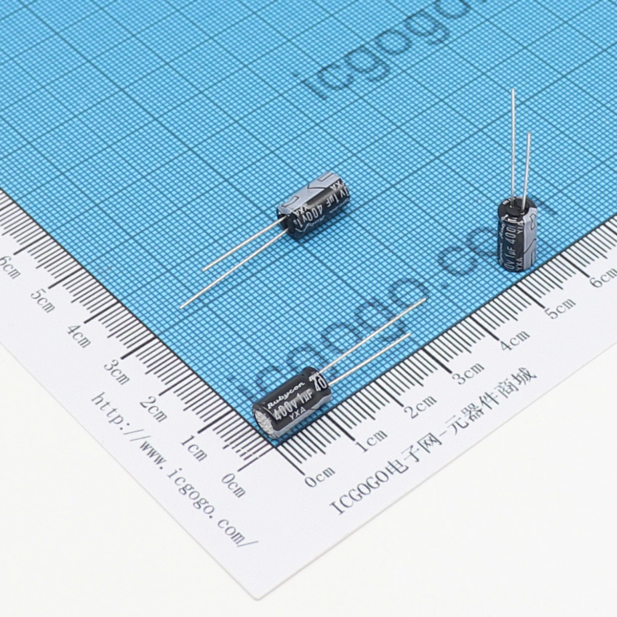 红宝石 直插铝电解电容 400V 1UF φ 6.3X11mm RUBYCON 400YXA1M-6.3X11 YXA 标准品 ±20%