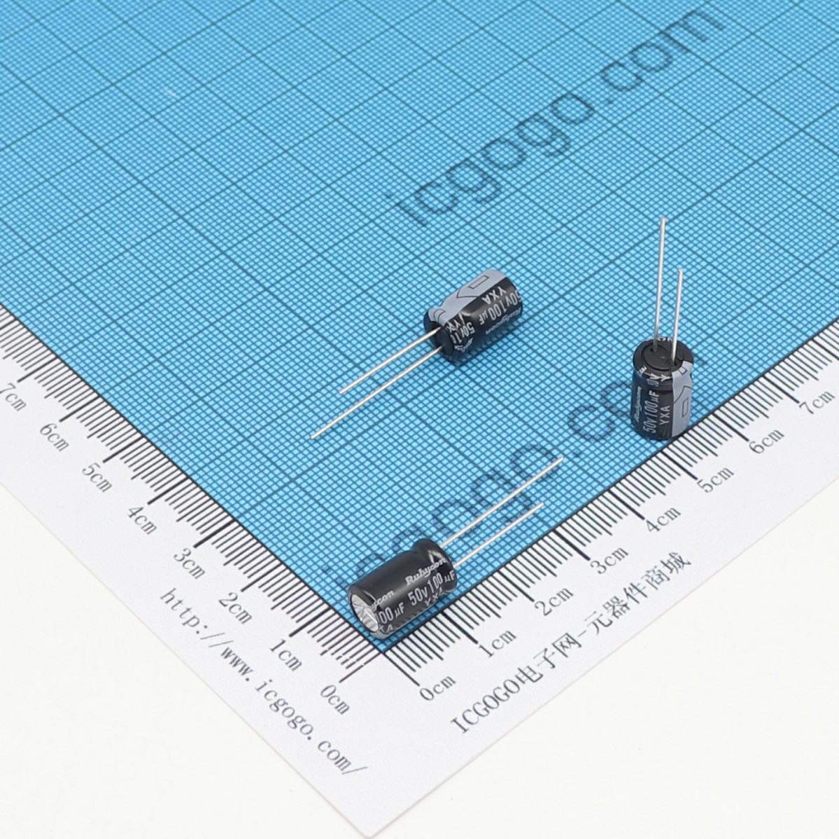 红宝石 直插铝电解电容 50V 100UF φ 8X11.5mm RUBYCON 50YXA100M-8X11.5 YXA 标准品 ±20%