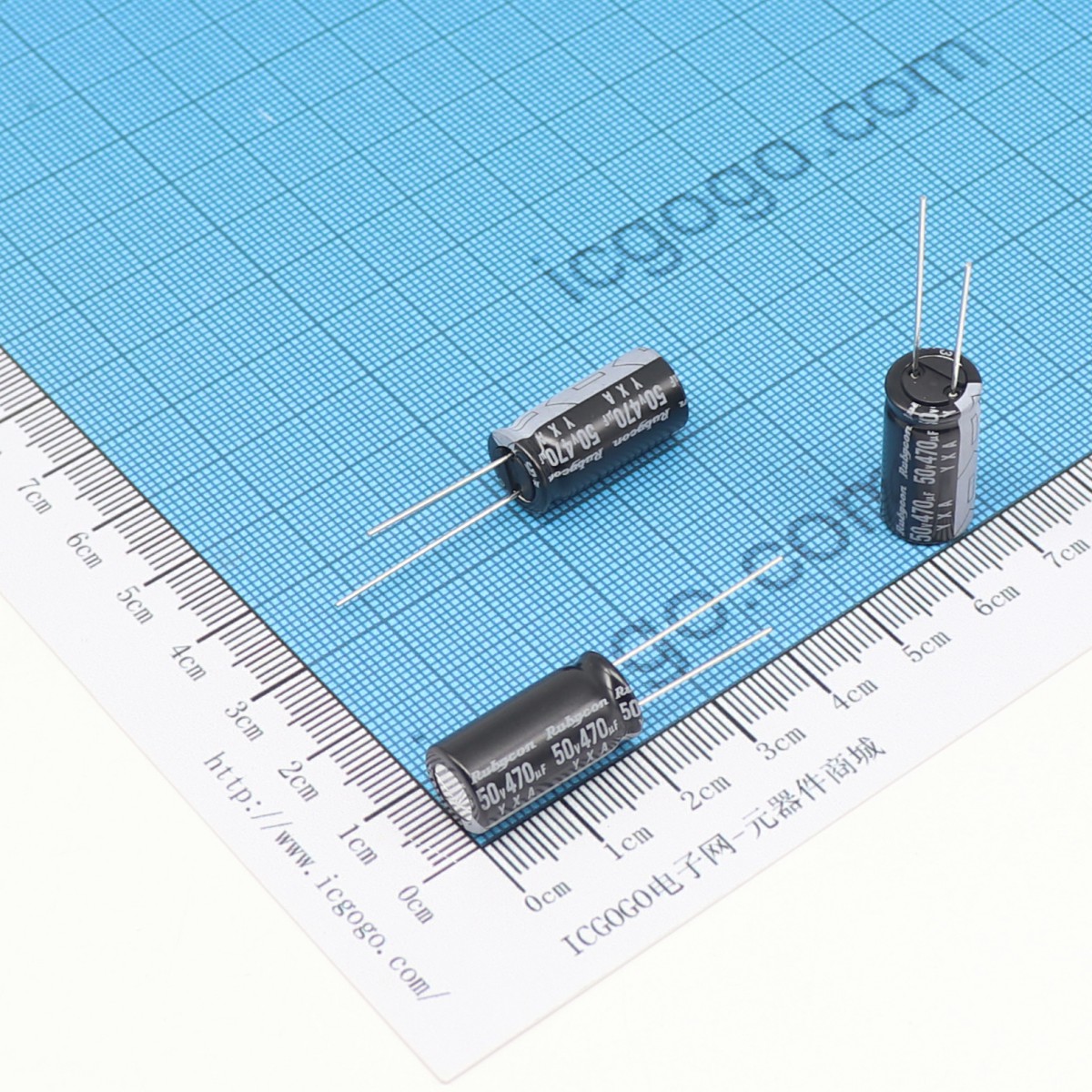 红宝石 直插铝电解电容 50V 470UF φ 10X20mm RUBYCON 50YXA470M-10X20 YXA 标准品 ±20%